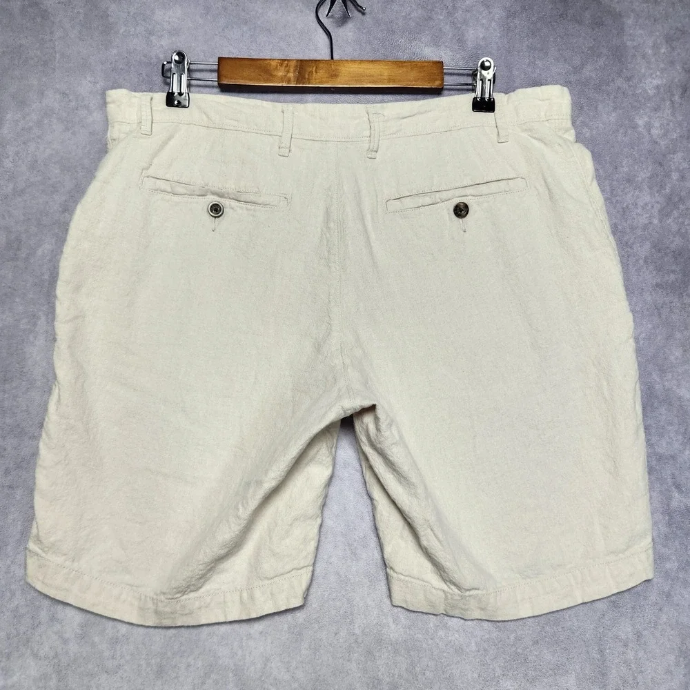 Goodfellow & Co Mens 36 Every Wear Linen Cotton Blend Shorts Beige 9 Inseam